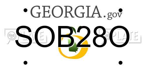 SOB28O Georgia License Plate