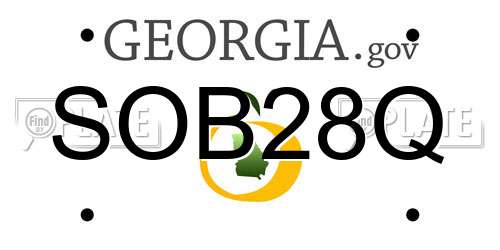 SOB28Q Georgia License Plate