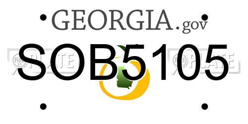 SOB5105 Georgia License Plate