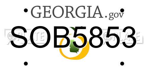 SOB5853 Georgia License Plate