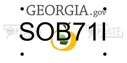 SOB71I Georgia License Plate