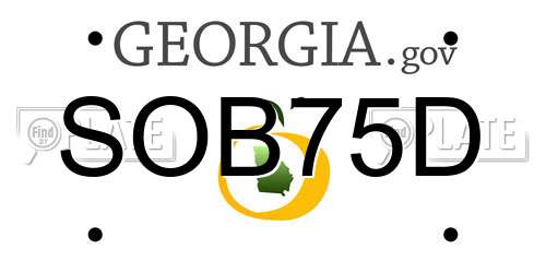 SOB75D Georgia License Plate