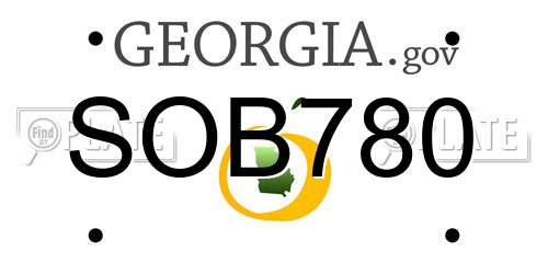 SOB780 Georgia License Plate