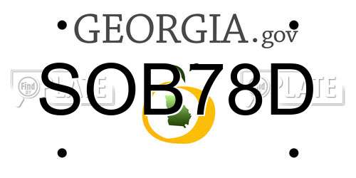 SOB78D Georgia License Plate