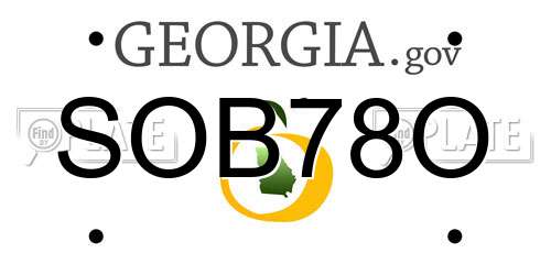 SOB78O Georgia License Plate