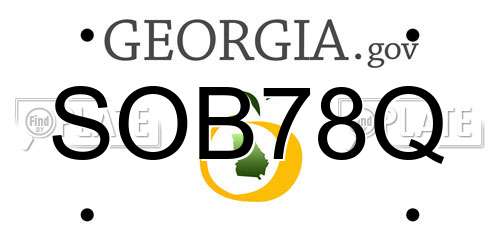 SOB78Q Georgia License Plate