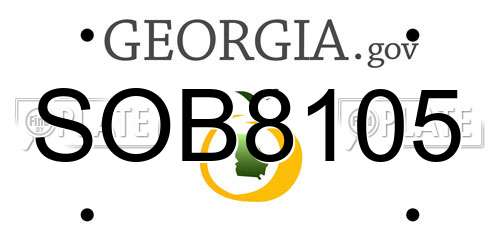 SOB8105 Georgia License Plate