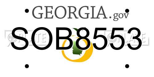 SOB8553 Georgia License Plate