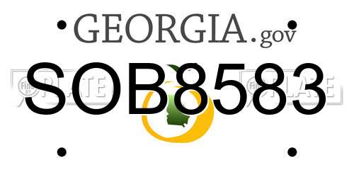 SOB8583 Georgia License Plate
