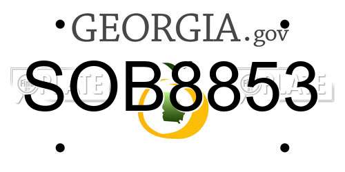 SOB8853 Georgia License Plate