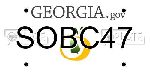 SOBC47 Georgia License Plate
