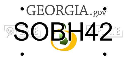 SOBH42 Georgia License Plate