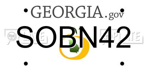 SOBN42 Georgia License Plate