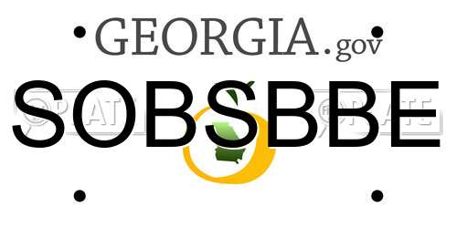 SOBSBBE Georgia License Plate