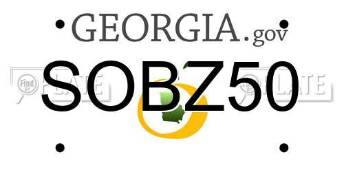 SOBZ50 Georgia License Plate
