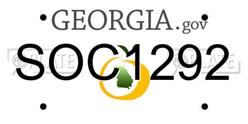 SOC1292 Georgia License Plate