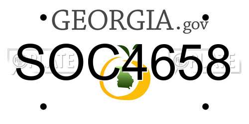 SOC4658 Georgia License Plate