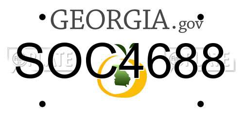 SOC4688 Georgia License Plate