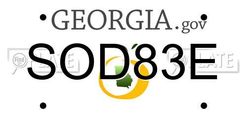 SOD83E Georgia License Plate