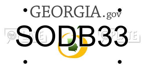 SODB33 Georgia License Plate