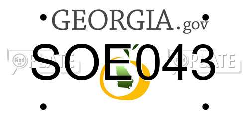 SOE043 Georgia License Plate
