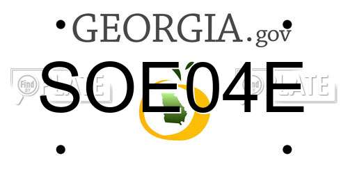 SOE04E Georgia License Plate