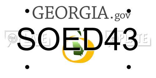 SOED43 Georgia License Plate