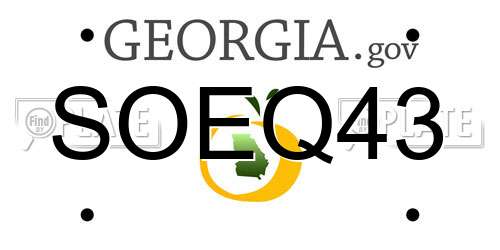 SOEQ43 Georgia License Plate