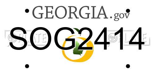 SOG2414 Georgia License Plate