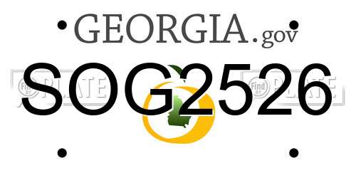 SOG2526 Georgia License Plate