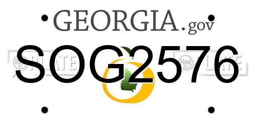 SOG2576 Georgia License Plate