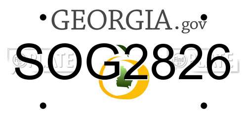 SOG2826 Georgia License Plate