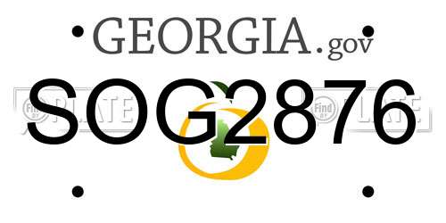 SOG2876 Georgia License Plate