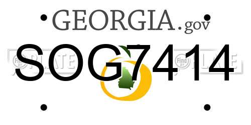 SOG7414 Georgia License Plate
