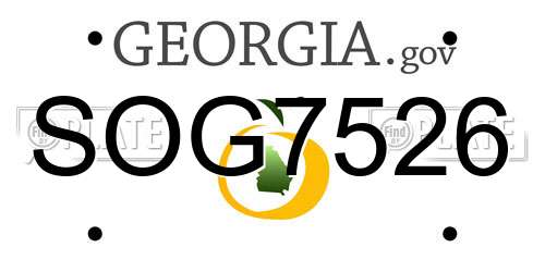 SOG7526 Georgia License Plate
