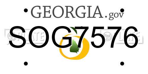 SOG7576 Georgia License Plate