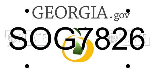 SOG7826 Georgia License Plate