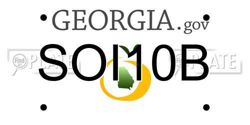 SOI10B Georgia License Plate