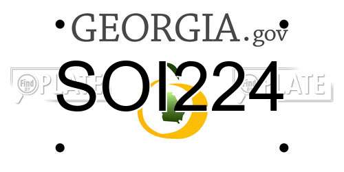 SOI224 Georgia License Plate
