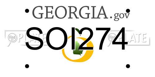 SOI274 Georgia License Plate