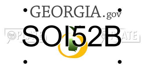 SOI52B Georgia License Plate