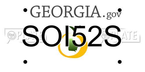 SOI52S Georgia License Plate