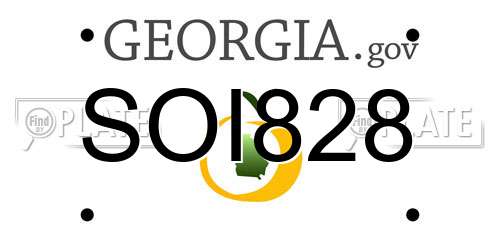 SOI828 Georgia License Plate