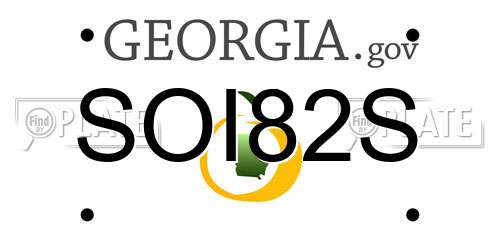 SOI82S Georgia License Plate