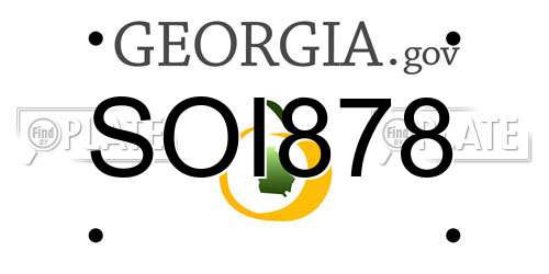 SOI878 Georgia License Plate