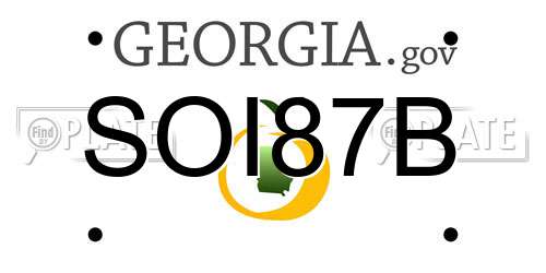 SOI87B Georgia License Plate