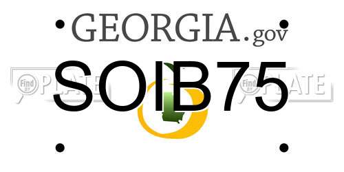 SOIB75 Georgia License Plate