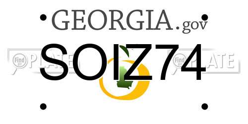 SOIZ74 Georgia License Plate