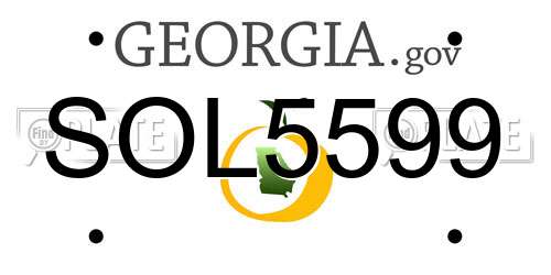 SOL5599 Georgia License Plate