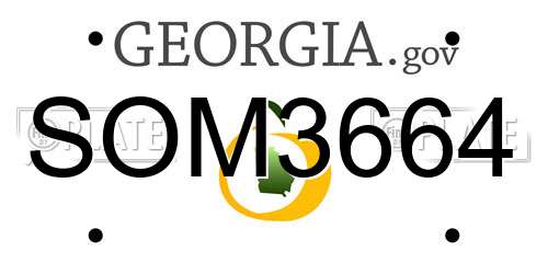 SOM3664 Georgia License Plate